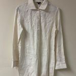 Talbots White Embroidered Long Sleeve Shirt Dress Size 6 Classic Western Look Photo 0
