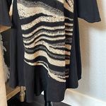 Scala  Vintage Abstract Long Sleeve Linen Blend Midi Dress Size Large Photo 2