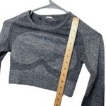 Gymshark Flex Crop Top Long Sleeve Charcoal Teal Athletic Gym Running Size S Photo 0