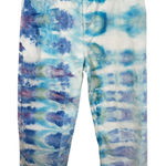 JustFab  Size 31 Crop Jeans Handmade Tie Dye Blue Purple Ankle Raw High Rise 352 Photo 0