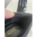 ALDO Women's  Leather Chevron Black Rhinestone 6” High Heels‎ Size 8.5 EUC Photo 6