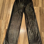 Joie  Coated Metallic Gold Wide Leg Dress Pants Size 6 Trousers‎ Metallic Photo 0