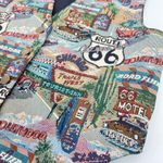 Vintage Tapestry Vest 90s Size Large RT 66 Hollywood Travel Vacation Roadtrip Photo 4