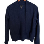 Carole Little Navy Open Front Cardigan 100% Merino Wool Blue Size M Photo 0
