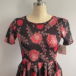 LuLaRoe Amelia Dress- Brown and Red Floral Holiday-Size Large- NWT Photo 1