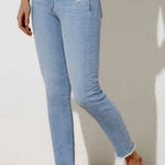 Loft Modern Skinny Crop Jeans Raw Edge Hem Light Wash Size 25/0 Photo 0