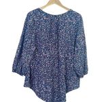 st. john's bay St John Bay Blue Women Floral Button Down Blouse Size 1X Photo 1