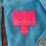 Lilly Pulitzer  Joella Metallic Silk Chiffon Dress Bermuda Blue Size 8 Photo 7