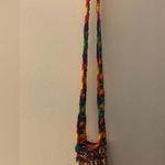 Handmade Rainbow Color Music Festival Crochet Water Bottle Holder Women’s Purse Blue Photo 1