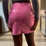 Pink Leather Mini Skirt Size L Photo 3