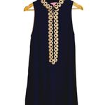 Lilly Pulitzer Jane Shift Dress True Navy Gold Details Size 6 Photo 2