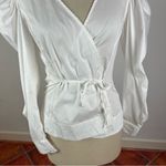 Jason Wu  White Wrap Poplin Top Photo 3