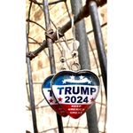 Trump 2024 Earrings MAGA New Heart Shaped Dangle Hooks Patriotic Electi… Red Photo 4