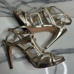 Diane Von Furstenberg  Women's Gold Silver Metallic Jeanette Nappa Heels Sz 8.5 Photo 5