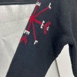 Jones Wear  wool blend winter snowflake sweater M black tie neck casual outdoor Photo 3