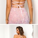 Sparkling Sensation Pink Sequin Mini Dress Size M Photo 1