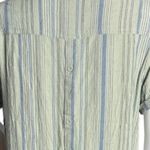 Cloth & Stone Dress Womens Medium Green Blue Striped Button Back Casual Everyday Photo 4