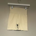 OQQ Cream Ribbed Biker Shorts Photo 1