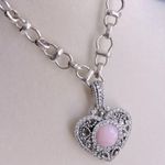 Judith Ripka  Pink Quartz Diamonique Heart Enhancer Pendant Photo 5
