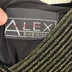 Alex Evenings Black Sleeveless Maxi Formal Dress Gold Metallic Size 8 Photo 5