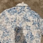 Chico's Chico’s Women Floral‎ Button-Up Shirt Blue White Sheer Long Sleeve Blouse Size L Photo 10