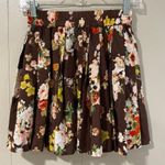 Princess Vera Wang Women’s Small Brown Floral Pleated Skirt Photo 0