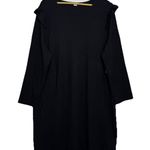 Old Navy Ruffle Long Sleeve Black Shift Dress Size XXL Classic Modest Preppy NWT Photo 1