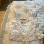 ZARA  white satin ruffled top Photo 1