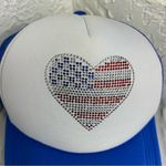 USA Embellished Trucker Hat Size OS Blue Photo 1