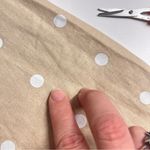 Old Navy Imperfect NWT Linen blend mini skirt white polka dot tan skirt large  Photo 4