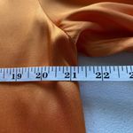 Mango MNG Womens Sz 8 Satin Top Blouse High Neck Long Sleeve Light Bronze Orange Photo 9