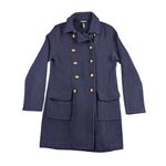 Ralph Lauren Lauren Lambswool Military Sweater Coat Navy Double Breasted L F265 Photo 2