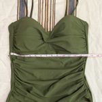 Relleciga Swimsuit Womens XL Green One-Piece Ruched Adjustable Straps Chic Trendy Photo 5