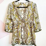 J.Crew  Tunic Top Women's Medium Green Paisley Beach Cover Up Boho Bohemian Photo 0