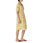 kourt Polka Dot Holly Dress in Yellow Large Womens Cotton Midi Photo 1