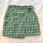 Missguided Misguided Boucle Green and White Houndstooth Wrap Miniskirt NWT Photo 0
