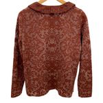 Chico's Rustic Romantic Fall Cardigan Sweater sz 1 M Orange Ruffle Holiday Photo 2