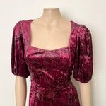 Rachel Parcell [] Maroon Floral Velvet Puff Sleeve Ruffle Mini Dress NWT Size 10 Photo 4