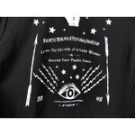 Hot Topic  Shirt Women M Black Psychic Reader Tie Front Button Goth Witch Moon Photo 10