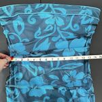 VTG Y2K 90s Sz 10 Asymmetric Dress Fairy Midi HOCO Floral Mesh Strapless Ruffle Blue Photo 11