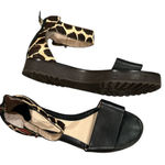 Derek Lam 10 Crosby  animal print leather ankle strap rear zip sandal shoes 8.5 Photo 0