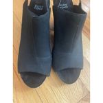 Eileen Fisher  Black‎ Suede Leather Open Toe Slingback Cork Heel Mules Photo 7