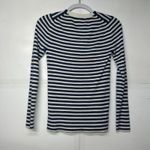 Banana Republic Women’s Size S Navy White Striped V-Neck Knit Sweater Photo 9