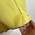 Ann Taylor Thin Wool blend Crewneck Sweater Lemon Yellow with brown trim size S Photo 7