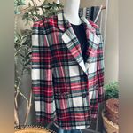 EXPRESS Vintage 90s  Tartan Plaid Wool Blend Padded Shoulder Two Button Blazer Photo 3