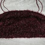 Forever 21  maroon dark red crop top fuzzy tinsel style shirt Photo 0