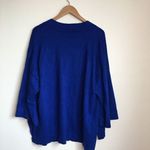 ZARA  KIMONO STYLE BLAZER OPEN FRONT BLUE KNIT TOP WOMENS SIZE‎ M POCKETS Photo 4