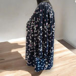 J Jill Wearever‎ Top Womens Size XLP Floral Navy Rayon Spandex Off Shoulder Blue Photo 2