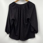 Joie ‎ Shirt Womens V-Neck Geometric Pullover Black Long Sleeve Size Medium Photo 4