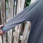 ZARA  Grey Top Back Zip Faux Leather Trim Dolman Bat Sleeve Size S Photo 11